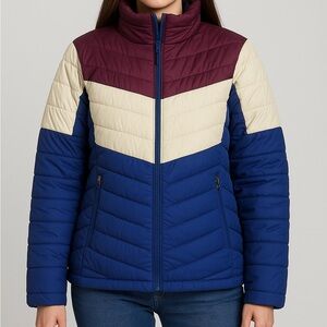 Columbia Women's Powder Lite Blocked Jacket Omni-Heat Full Zip Retro Medium